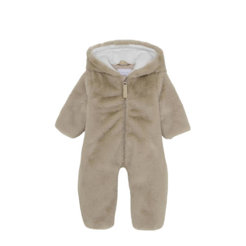 Noppies baby winter babypak van imitatiebont Sandstone lichtbruin Jas Effen - maat 68 afbeelding