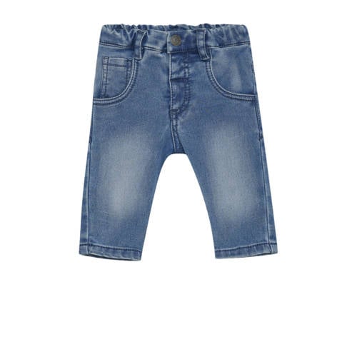 Noppies baby relaxed regular waist regular fit jeans medium blue denim Blauw Jongens Stretchdenim - maat 74 afbeelding