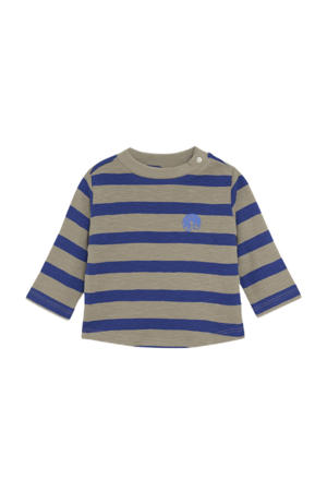 gestreepte longsleeve grijs/blauw fijn gebreid
