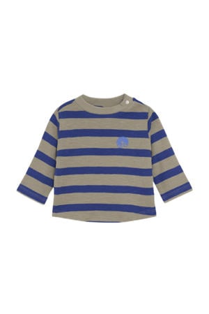 gestreepte longsleeve grijs/blauw fijn gebreid