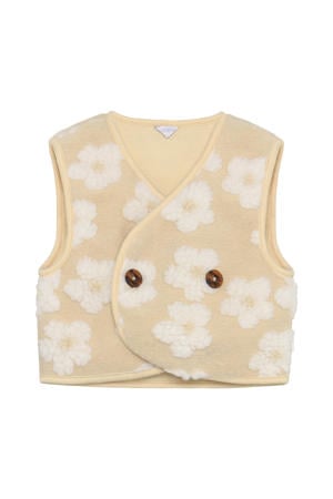 gebloemde gilet beige