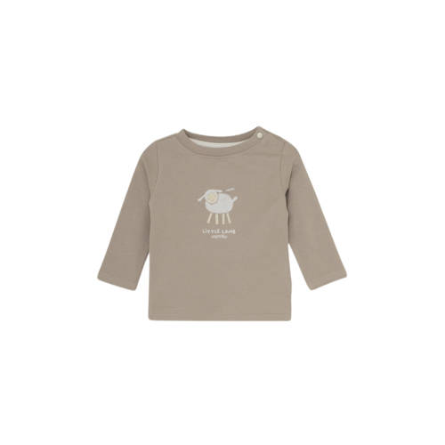 Noppies baby longsleeve beige Jongens Stretchkatoen Ronde hals Effen - maat 68 afbeelding