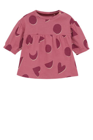 korte jurk fijn gebreid roze