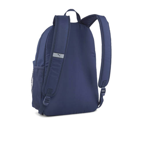 Puma rugzak Phase donkerblauw/wit Jongens/Meisjes Polyester Logo