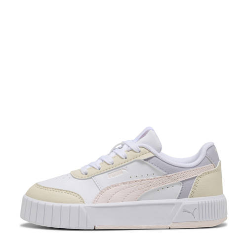 Puma Carina leren sneakers Mia wit/lichtroze/lila Jongens/Meisjes Leer - maat 30 afbeelding