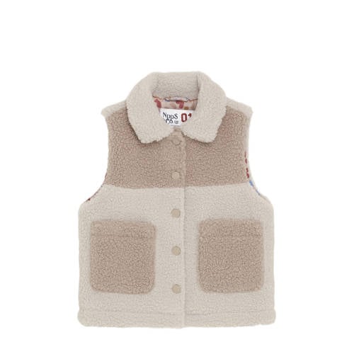 Noppies kids teddy bodywarmer beige Meerkleurig