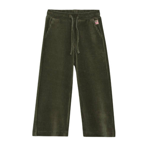 Noppies kids corduroy wide leg casual broek groen Effen - maat 128 afbeelding