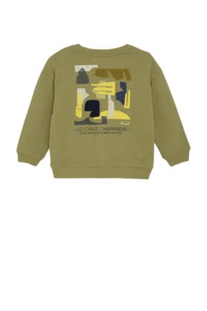 sweater met backprint groen
