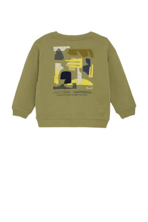 sweater met backprint groen