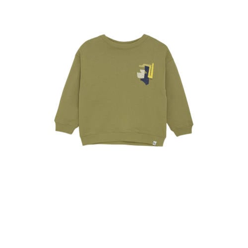 Noppies kids sweater met backprint groen Backprint - maat 110 afbeelding