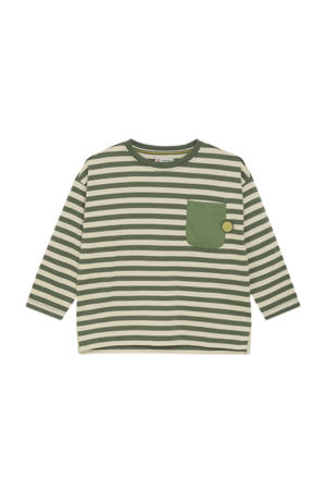 gestreepte longsleeve groen fijn gebreid