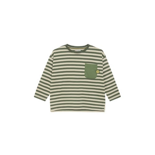 Noppies kids gestreepte longsleeve groen fijn gebreid Jongens Katoen Ronde hals - maat 134 afbeelding