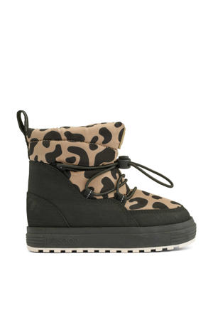 Zoey snowboots met panterprint zwart/beige