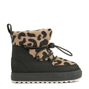 Zoey snowboots met panterprint zwart/beige