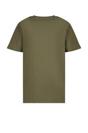 thumbnail: Groene jongens Vingino T-shirt van katoen met printopdruk, korte mouwen en ronde hals