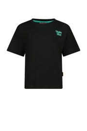 thumbnail: Zwarte meisjes Vingino T-shirt van katoen met backprint, korte mouwen en ronde hals
