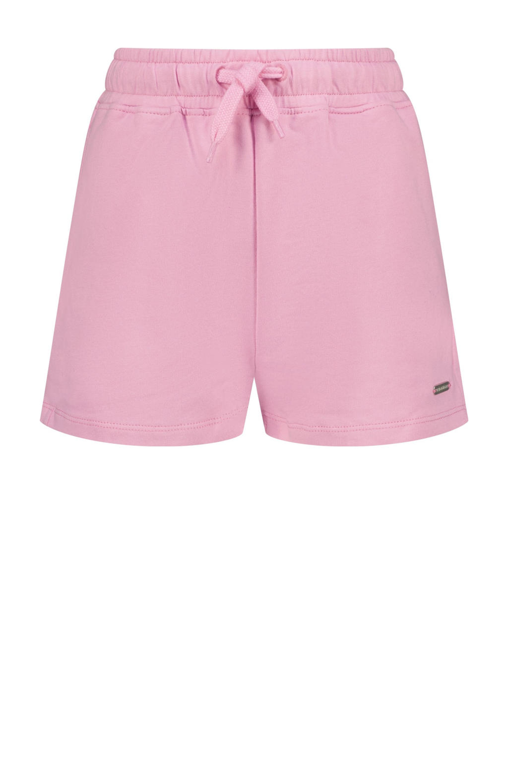 Roze meisjes Vingino loose sweatshort met elastische tailleband met koord en effen