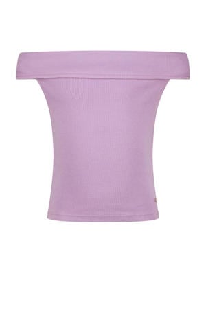 off shoulder top lila