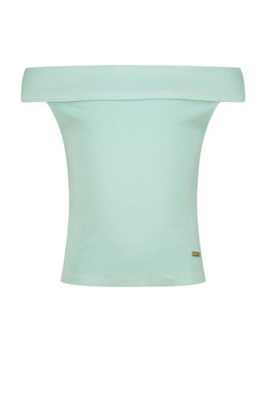 off shoulder top mintgroen