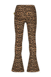 thumbnail: Bruin en zwarte meisjes Vingino flared legging van stretchkatoen met high waist, elastische tailleband en panterprint