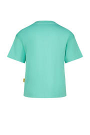 thumbnail: Turquoise meisjes Vingino T-shirt van katoen met printopdruk, korte mouwen en ronde hals