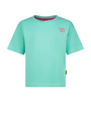thumbnail: Turquoise meisjes Vingino T-shirt van katoen met backprint, korte mouwen en ronde hals