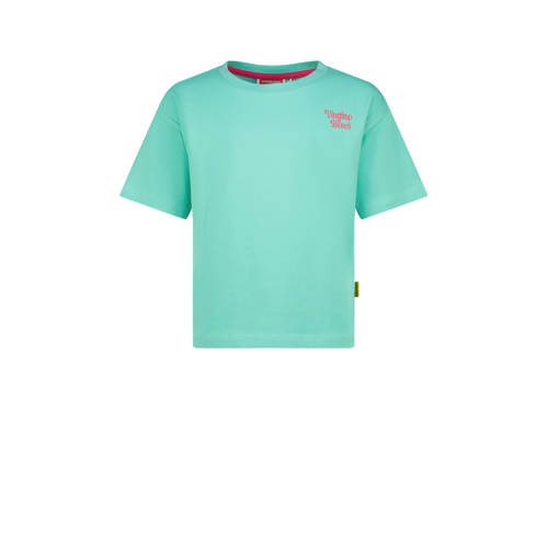 Vingino T-shirt turquoise Blauw Meisjes Katoen Ronde hals Backprint - maat 164 afbeelding
