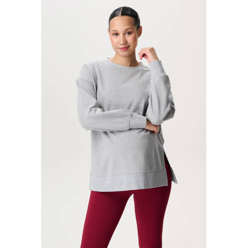 Noppies maternity zwangerschaps sweater met backprint grijs Trui Dames Stretchkatoen Ronde hals - maat L afbeelding