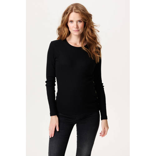 Noppies maternity zwangerschaps top zwart Dames Stretchkatoen Ronde hals - maat S afbeelding