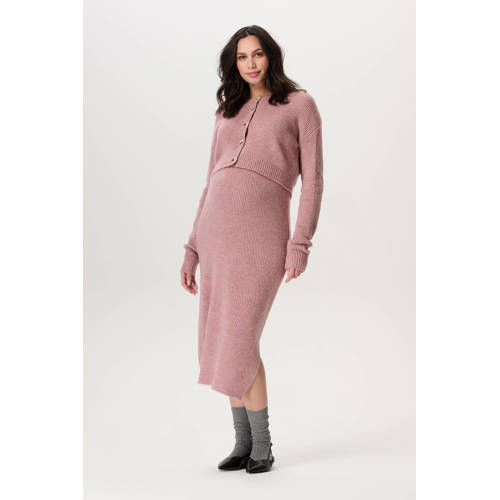 Noppies maternity zwangerschaps midi rok grof gebreid roze Dames Acryl - maat XXL afbeelding