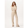 Noppies maternity flared high waist zwangerschaps flared broek ecru rib gebreid
