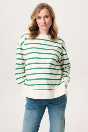 zwangerschaps gestreepte sweater groen