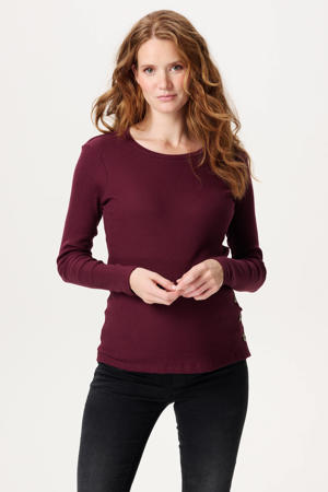 zwangerschaps longsleeve donkerrood