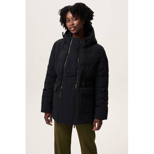 Noppies maternity zwangerschaps gewatteerde jas zwart Dames Polyamide Capuchon