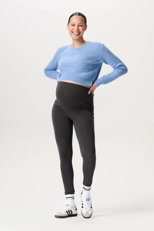 zwangerschaps cropped trui blauw gebreid