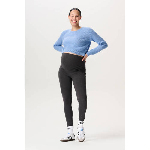 Noppies maternity zwangerschaps cropped trui blauw gebreid Dames Acryl Ronde hals - maat S afbeelding