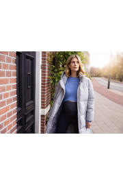 thumbnail: Noppies maternity zwangerschaps cropped trui blauw gebreid