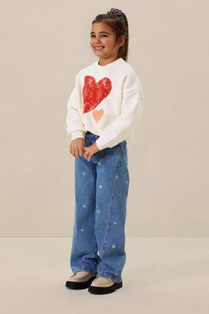 wide leg jeans medium blue denim
