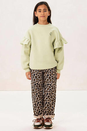 straight leg jeans met panterprint multi