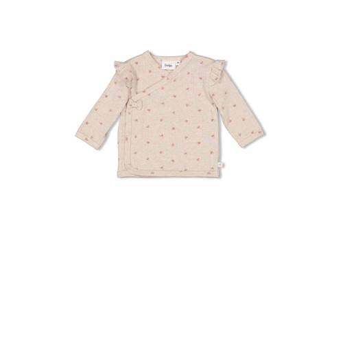 Feetje longsleeve beige Meisjes Katoen V-hals Bloemen - maat 74 afbeelding