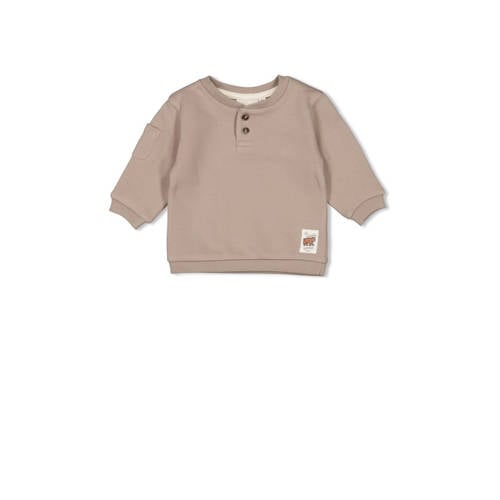 Feetje sweater grijsbruin Jongens Katoen Ronde hals Effen