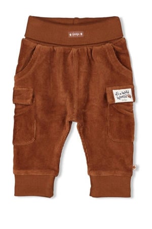 fluwelen regular casual broek bruin