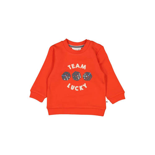 Feetje sweater rood Jongens Katoen Ronde hals Printopdruk