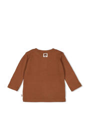 thumbnail: Bruine jongens Feetje longsleeve van katoen met printopdruk, lange mouwen, ronde hals en drukknoopsluiting