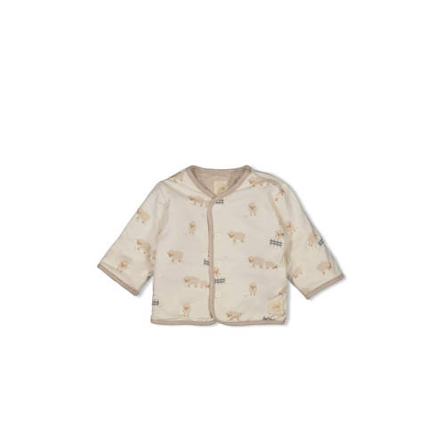 Feetje reversible jas beige Jongens Katoen V-hals All over print