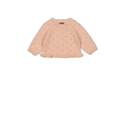 Feetje fijn gebreid vest Morning Sun roze Meisjes Katoen Ronde hals Effen