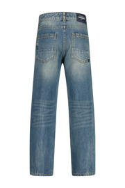 thumbnail: Medium blue denim jongens Vingino relaxed straight leg jeans van denim met rits- en knoopsluiting en effen
