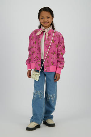 wide leg jeans medium blue denim