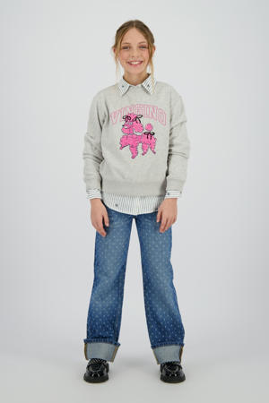 wide leg jeans medium blue denim