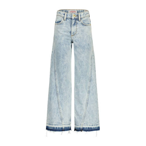 Vingino wide leg jeans light blue denim Blauw Effen - maat 122 afbeelding